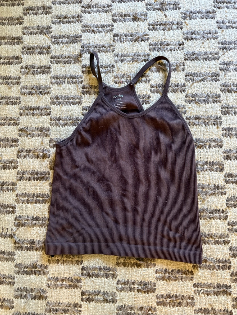 Amazon Women's Ribbed Dark Brown Cropped Tank